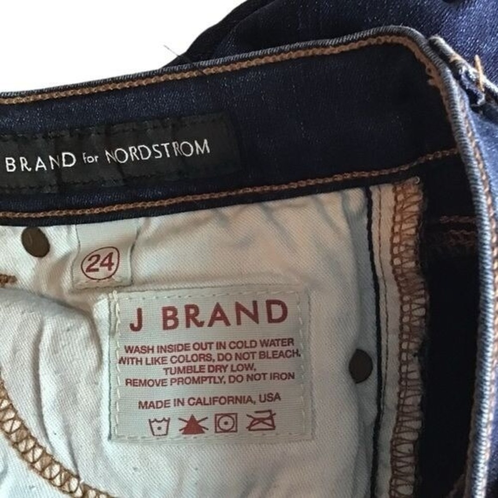 J Brand Women Skinny Leg Jeans Size 24 Low Rise Dark Wash Blue Denim Festival - Picture 7 of 10